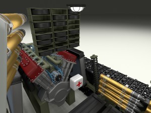 t-34-76 interior-engine bay camo full 3D 모델