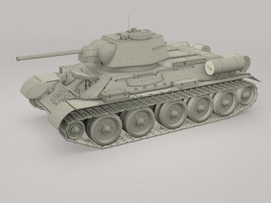 t-34-76 interior-engine bay camo full 3D 모델