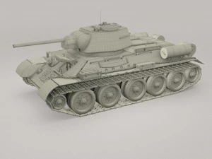 t-34-76 interior-engine bay camo full 3D Model