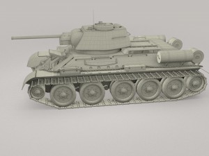 t-34-76 interior-engine bay camo full 3D 모델