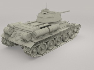 t-34-76 interior-engine bay camo full 3D 모델