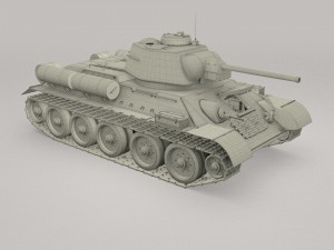 t-34-76 interior-engine bay camo full 3D 모델