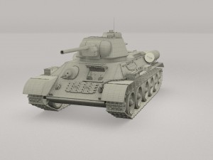 t-34-76 interior-engine bay camo full 3D 모델