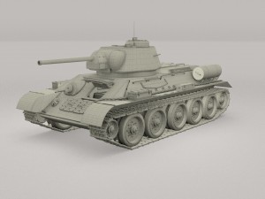 t-34-76 interior-engine bay camo full 3D 모델