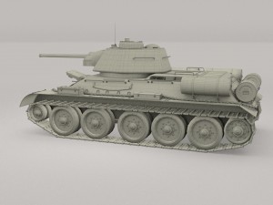 t-34-76 interior-engine bay camo full 3D 모델