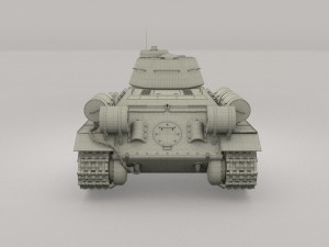 t-34-76 interior-engine bay camo full 3D 모델