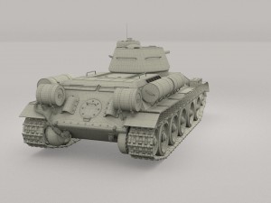 t-34-76 interior-engine bay camo full 3D 모델