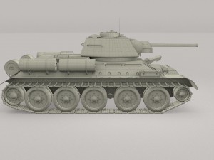 t-34-76 interior-engine bay camo full 3D 모델