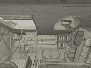t-34-76 interior-engine bay camo full 3D Model