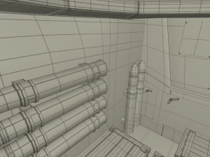 t-34-76 interior-engine bay camo full 3D Model