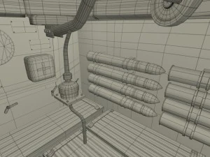 t-34-76 interior-engine bay camo full 3D Model