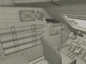 t-34-76 interior-engine bay camo full 3D Model