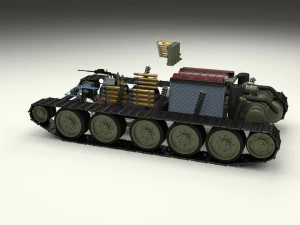 t-34-76 interior-engine bay full hdri 3D Model