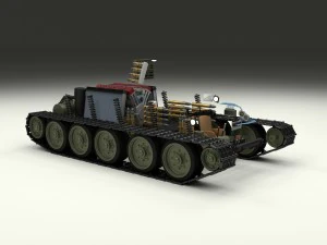 t-34-76 interior-engine bay full hdri 3D Model