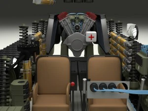 t-34-76 interior-engine bay full hdri 3D Model
