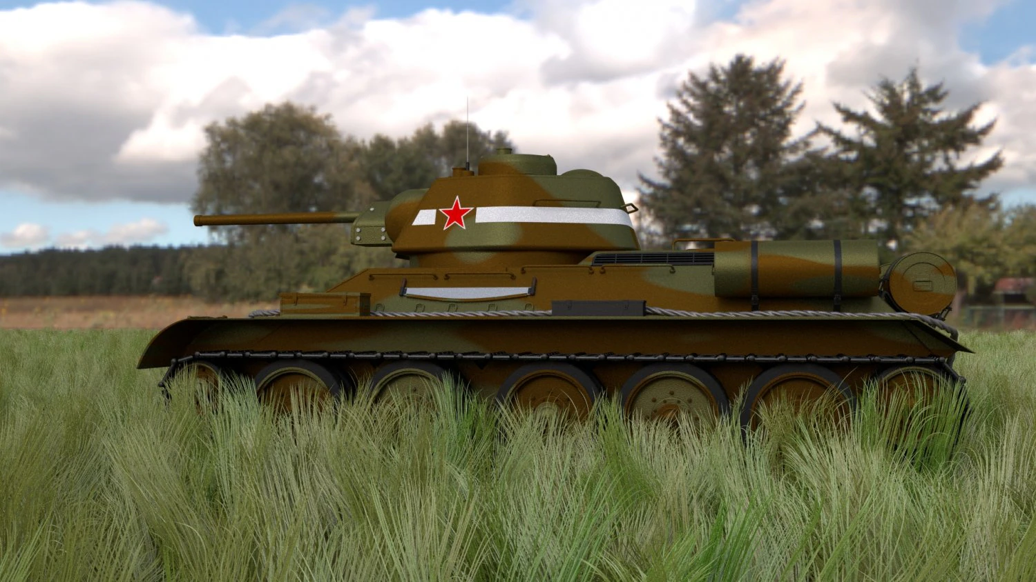 t34-76 tank camo hdri 3D Model .c4d .max .obj .3ds .fbx .stl .blend 