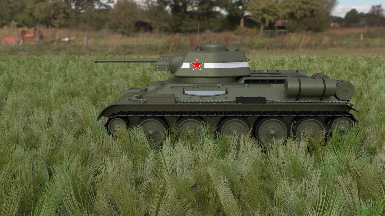 t34-76 tank hdri 3D Model .c4d .max .obj .3ds .fbx .stl .blend