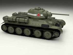 t34-76 tank hdri Model 3D