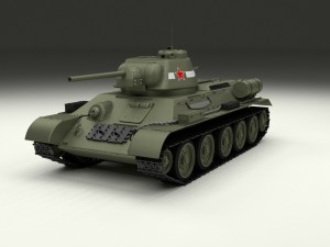 t34-76 tank hdri Model 3D