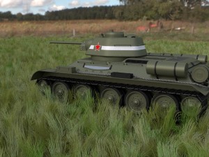 t34-76 tank hdri Model 3D