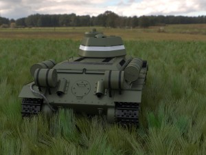 t34-76 tank hdri Model 3D