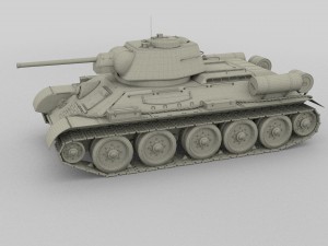 t34-76 tank hdri Model 3D