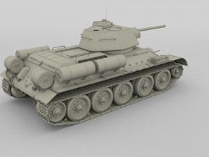 t34-76 tank hdri Model 3D