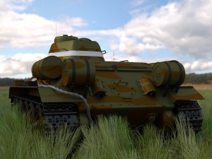 t-34-76 camo interior-engine bay full hdri 3D 모델