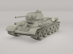 t-34-76 camo interior-engine bay full hdri 3D 모델
