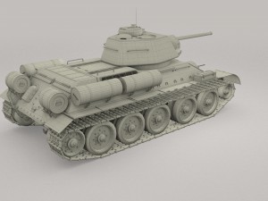 t-34-76 camo interior-engine bay full hdri 3D 모델