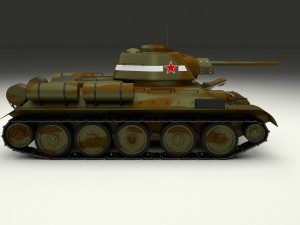 t-34-76 camo interior-engine bay full hdri 3D 모델