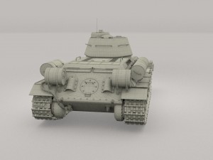t-34-76 camo interior-engine bay full hdri 3D 모델