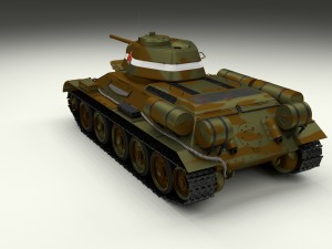 t-34-76 camo interior-engine bay full hdri 3D 모델