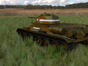 t-34-76 camo interior-engine bay full hdri 3D 모델