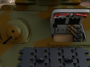 t-34-76 camo interior-engine bay full hdri 3D 모델
