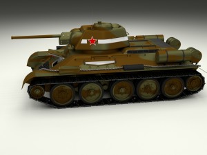 t34-76 tank with interior hdri camo Modelo 3D
