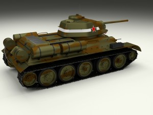 t34-76 tank with interior hdri camo Modelo 3D