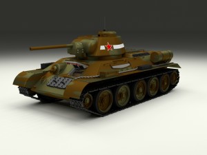 t34-76 tank with interior hdri camo Modelo 3D