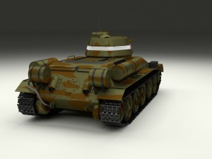 t34-76 tank with interior hdri camo Modelo 3D