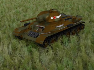 t34-76 tank with interior hdri camo Modelo 3D