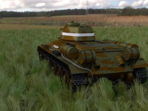 t34-76 tank with interior hdri camo Modelo 3D