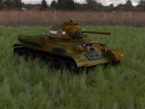 t34-76 tank with interior hdri camo Modelo 3D