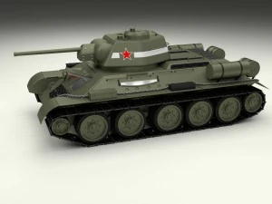 t34-76 tank with interior 3D Model