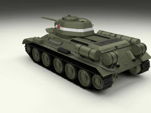 t34-76 tank with interior 3D Model