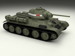 t34-76 tank with interior 3D 모델