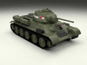 t34-76 tank with interior 3D Model