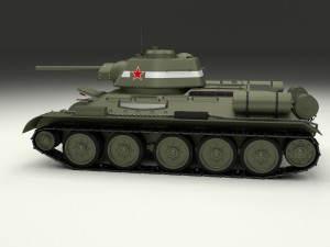 t34-76 tank with interior 3D 모델