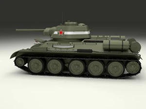 t34-76 tank with interior 3D Model