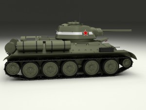 t34-76 tank with interior 3D 모델