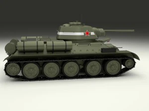 t34-76 tank with interior 3D Model